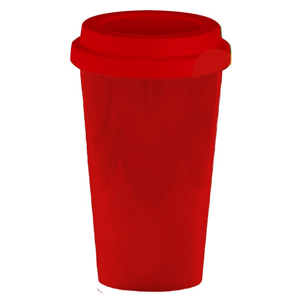 Copo plástico PP 430ml DR1745 na cor Vermelho, brinde personalizado Sky Brindes