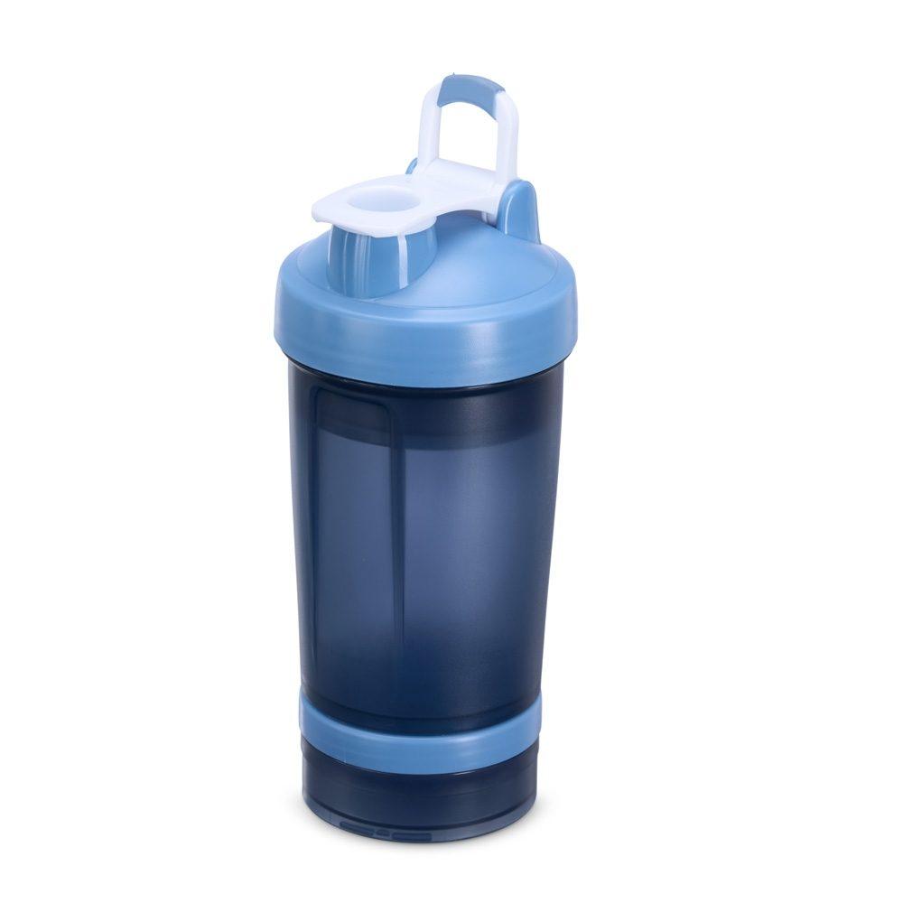 Coqueteleira Plástica 500ml DR1755 na cor Azul, brinde personalizado Sky Brindes