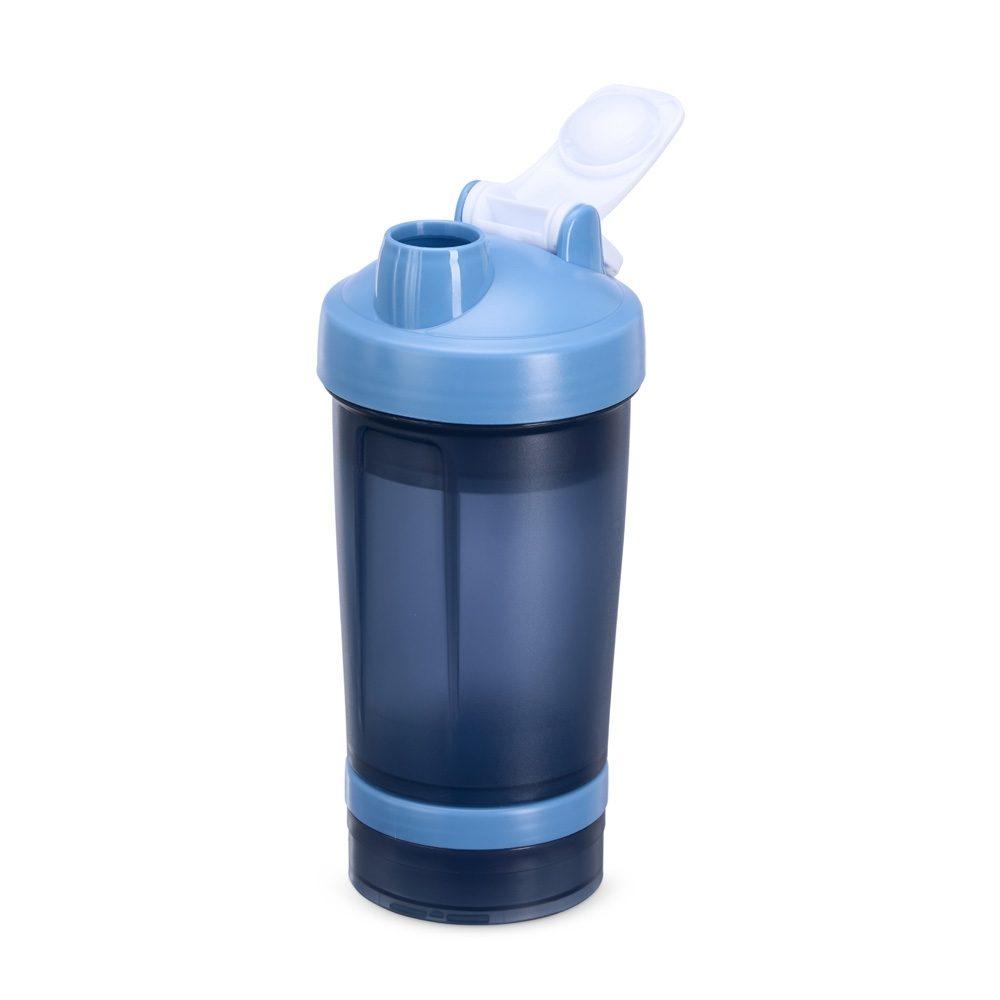 Coqueteleira Plástica 500ml DR1755 na cor Azul, brinde personalizado Sky Brindes