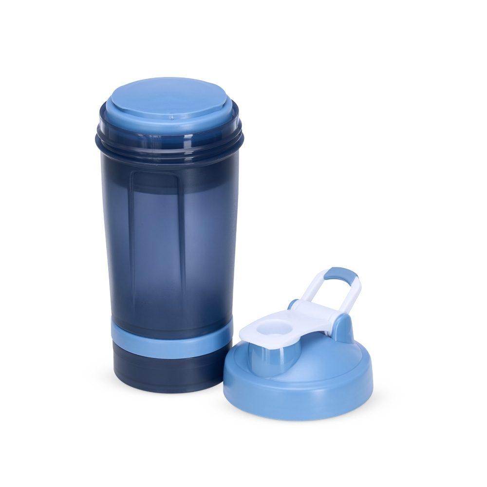 Coqueteleira Plástica 500ml DR1755 na cor Azul, brinde personalizado Sky Brindes