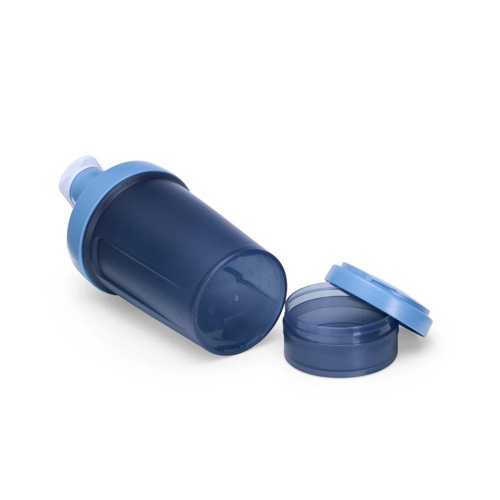 Coqueteleira Plástica 500ml DR1755 na cor Azul, brinde personalizado Sky Brindes