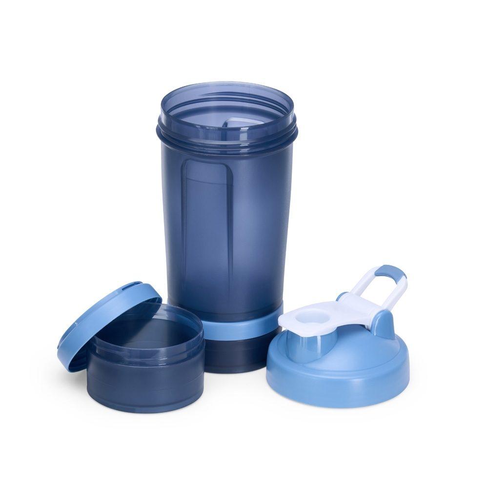 Coqueteleira Plástica 500ml DR1755 na cor Azul, brinde personalizado Sky Brindes
