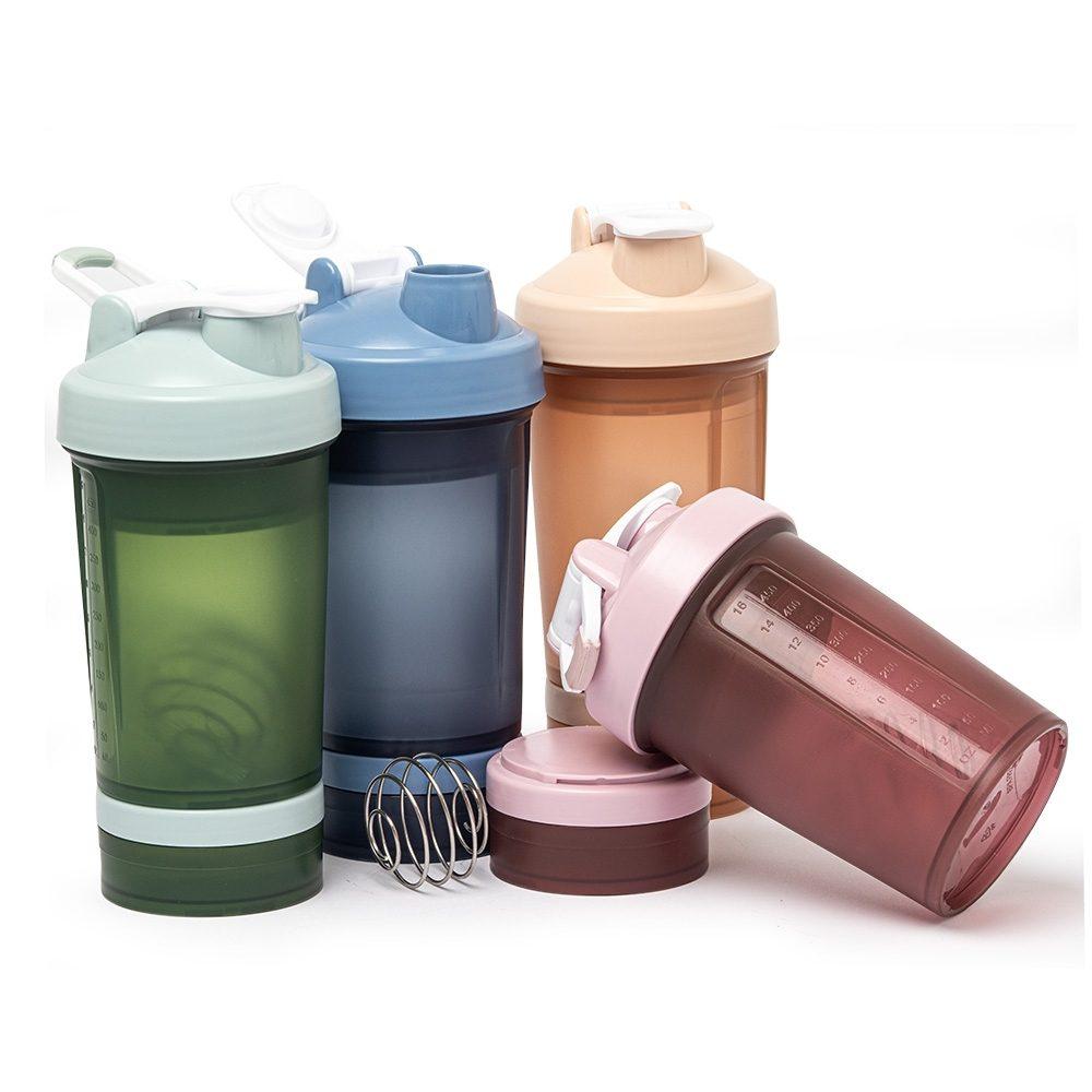 Coqueteleira Plástica 500ml DR1755 na cor Azul, brinde personalizado Sky Brindes