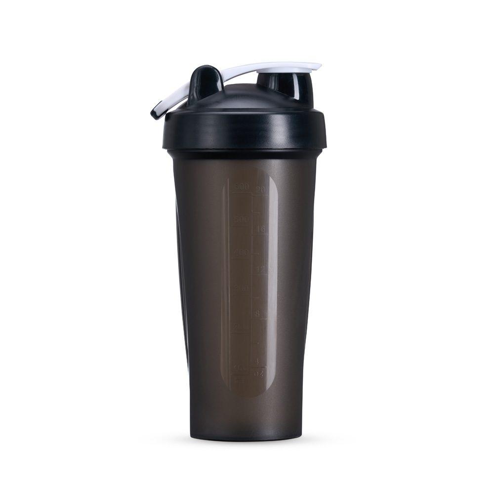 Coqueteleira Plástica 700ml DR1756 na cor Preto, brinde personalizado Sky Brindes