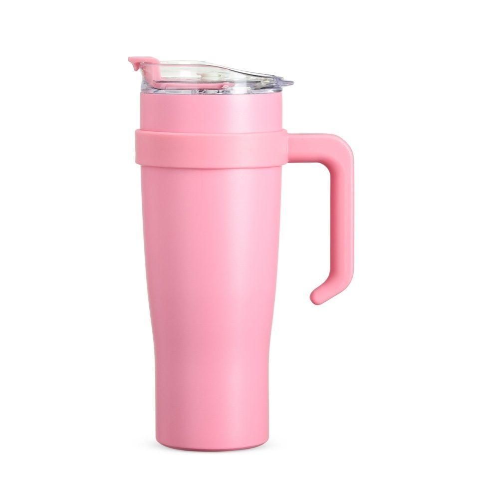 Caneca Térmica 1,2 Litros DR1788 na cor Rosa, brinde personalizado Sky Brindes