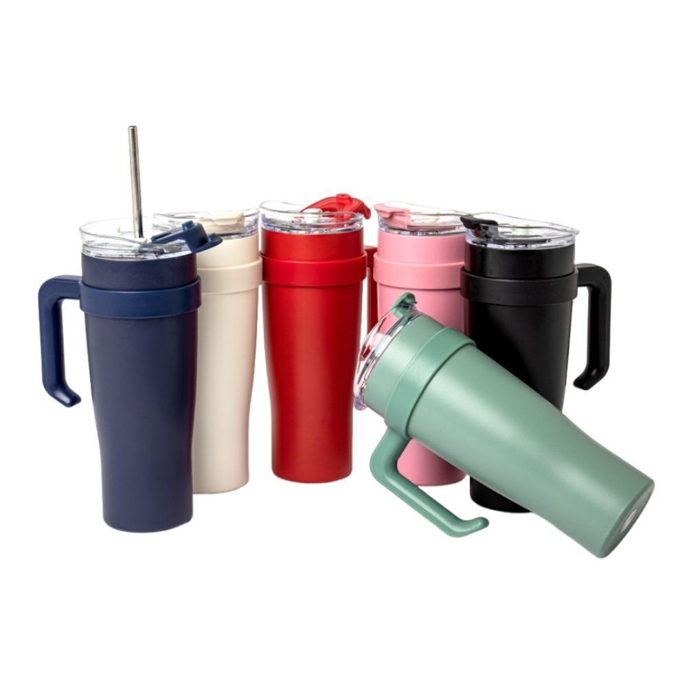 Caneca Térmica 1,2 Litros DR1788 na cor Bege, brinde personalizado Sky Brindes