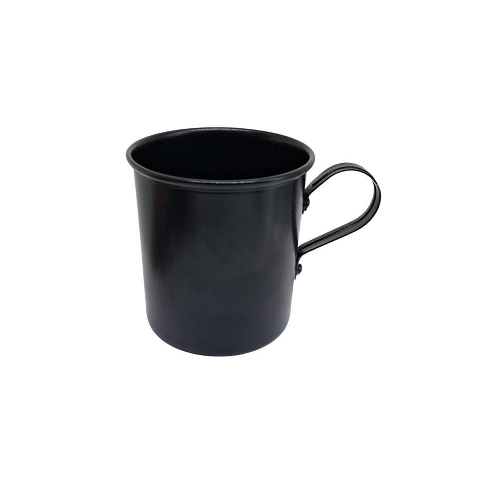Caneca de Alumínio 350ml DR1790 na cor Preto, brinde personalizado Sky Brindes