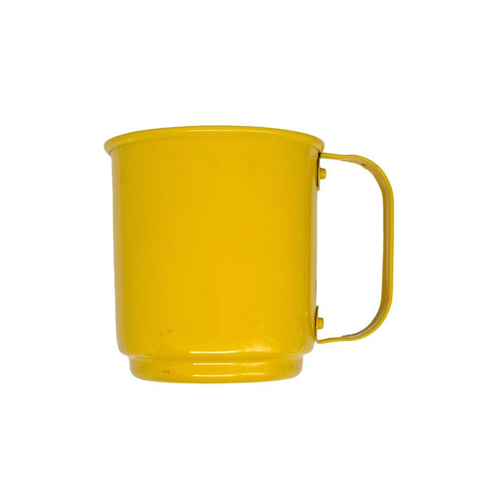 Caneca de alumínio 400ml DR1791 na cor Amarelo, brinde personalizado Sky Brindes
