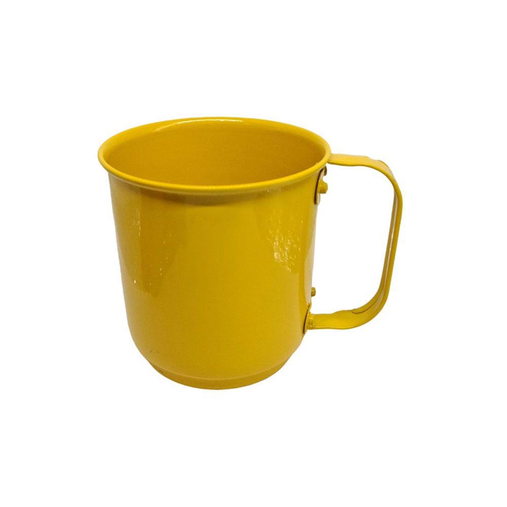 Caneca de alumínio 400ml DR1791 na cor Amarelo, brinde personalizado Sky Brindes