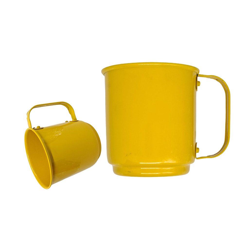 Caneca de alumínio 400ml DR1791 na cor Amarelo, brinde personalizado Sky Brindes