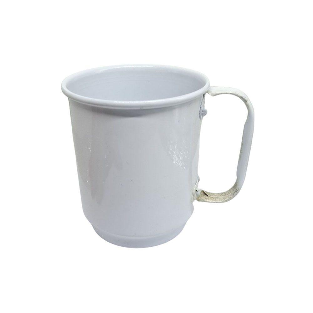Caneca de alumínio 500ml DR1792 na cor Branco, brinde personalizado Sky Brindes