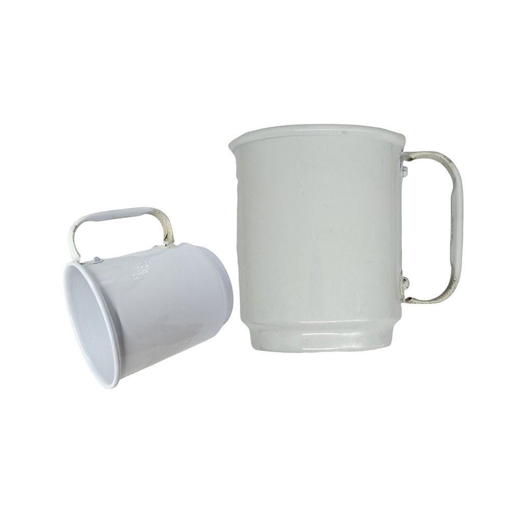 Caneca de alumínio 500ml DR1792 na cor Branco, brinde personalizado Sky Brindes