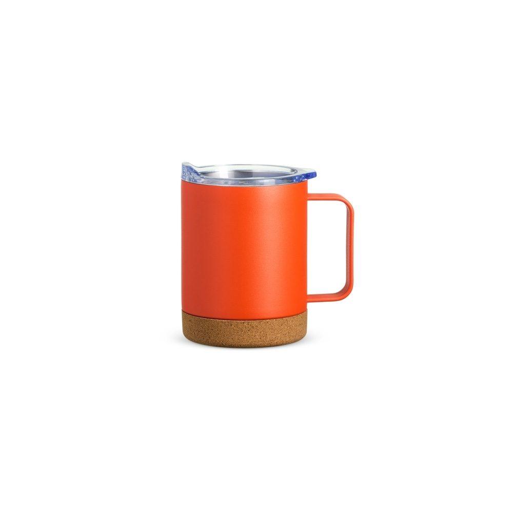 Caneca Térmica 400ml DR1798 na cor Laranja, brinde personalizado Sky Brindes