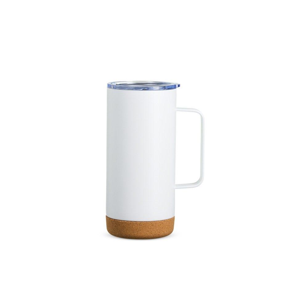 Caneca Térmica 500ml DR1799 na cor Branco, brinde personalizado Sky Brindes