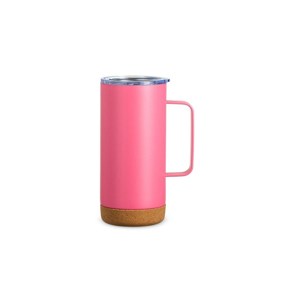 Caneca Térmica 500ml DR1799 na cor Rosa, brinde personalizado Sky Brindes