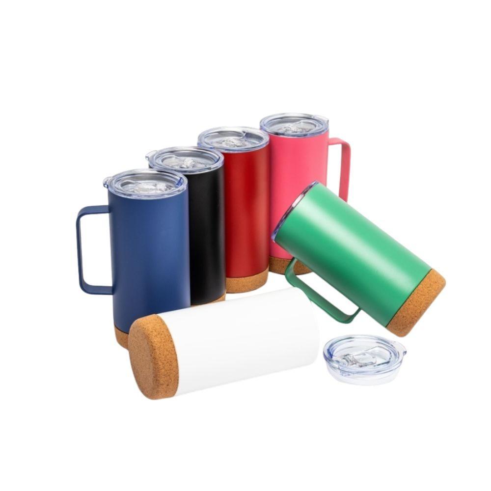 Caneca Térmica 500ml DR1799 na cor Verde, brinde personalizado Sky Brindes