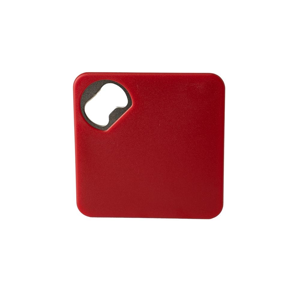Porta Copo com Abridor DR1802 na cor Vermelho, brinde personalizado Sky Brindes