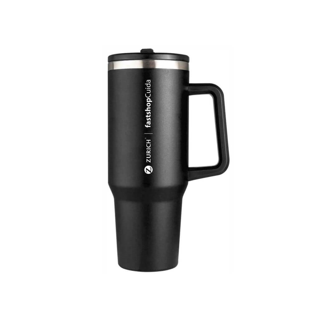 Caneca Térmica 1,2 Litros DR1803 na cor Preto, brinde personalizado Sky Brindes
