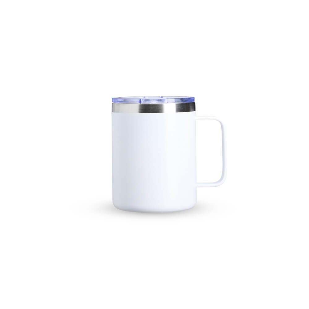 Caneca Térmica 350ml em Inox DR1804 na cor Branco, brinde personalizado Sky Brindes