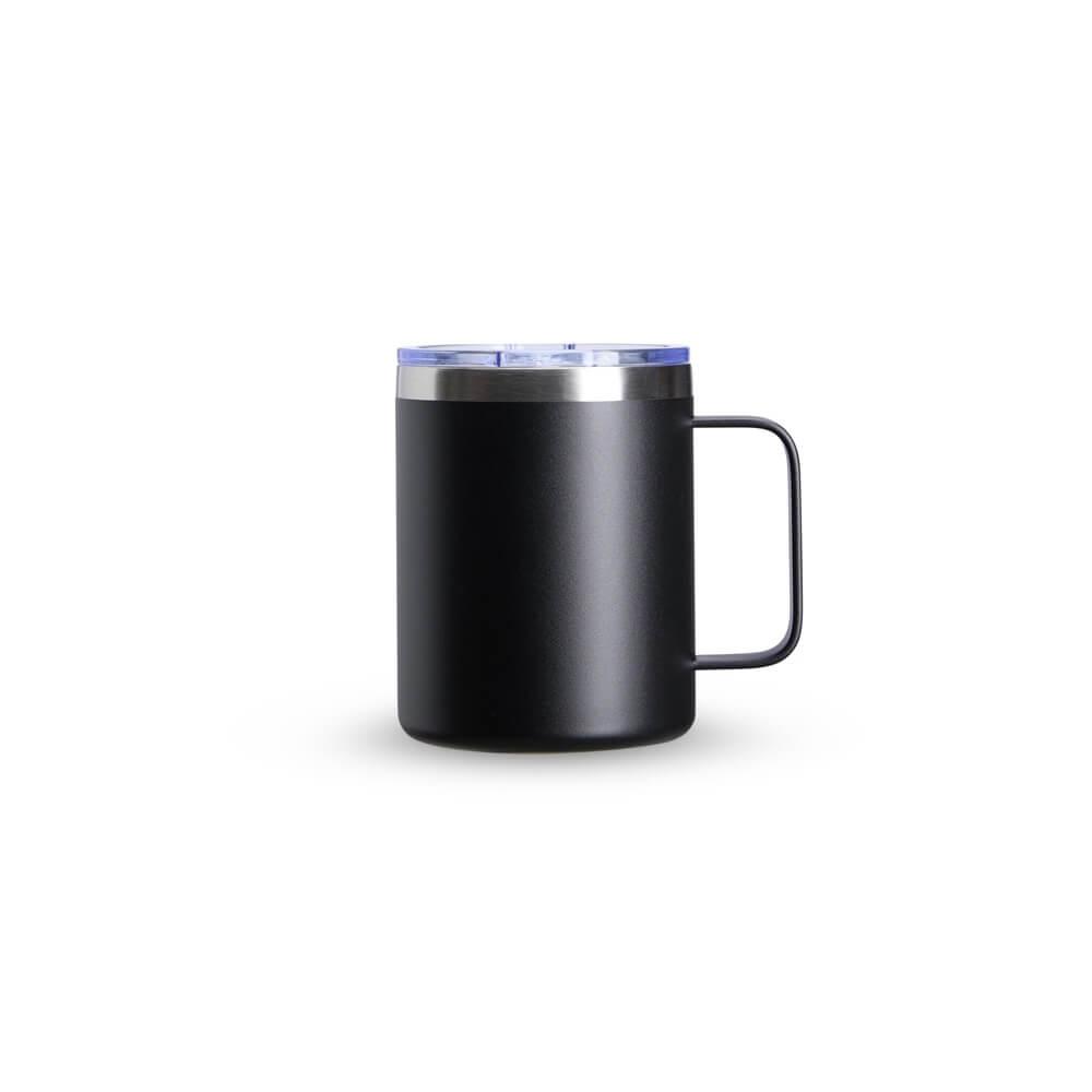 Caneca Térmica 350ml em Inox DR1804 na cor Preto, brinde personalizado Sky Brindes