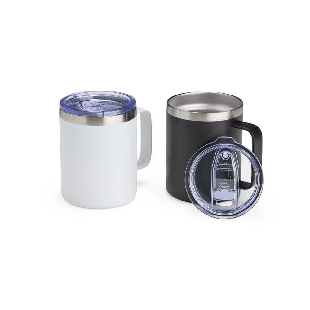 Caneca Térmica 350ml em Inox DR1804 na cor Preto, brinde personalizado Sky Brindes
