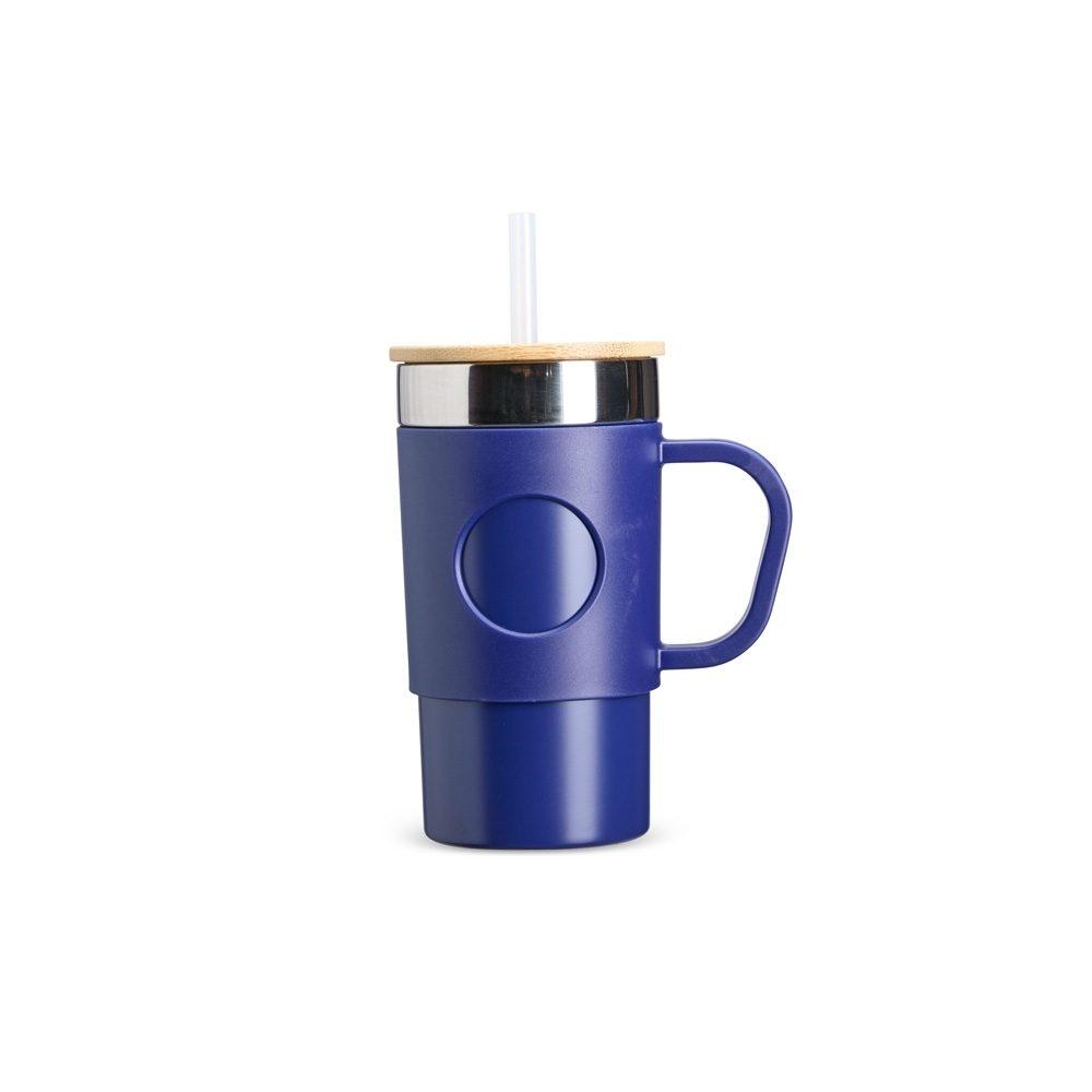 Caneca Térmica 400ml DR1808 na cor Azul, brinde personalizado Sky Brindes