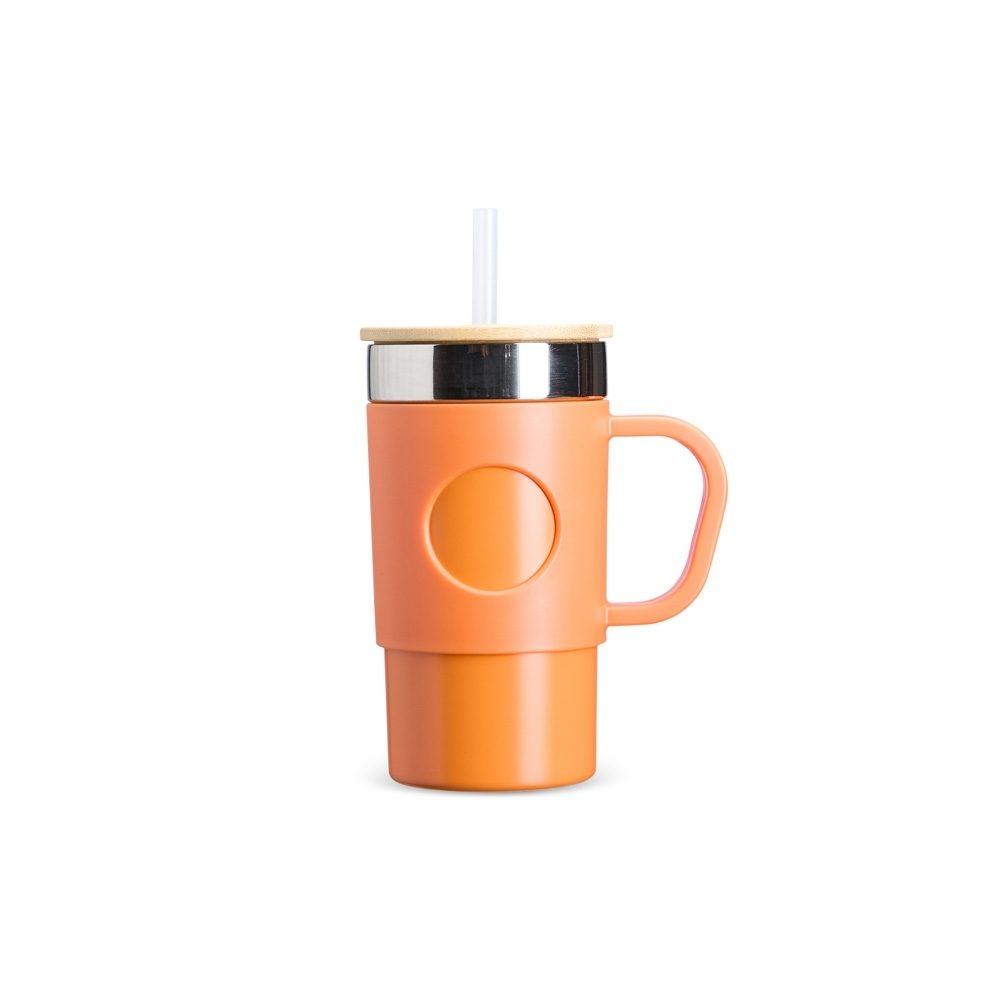 Caneca Térmica 400ml DR1808 na cor Laranja, brinde personalizado Sky Brindes
