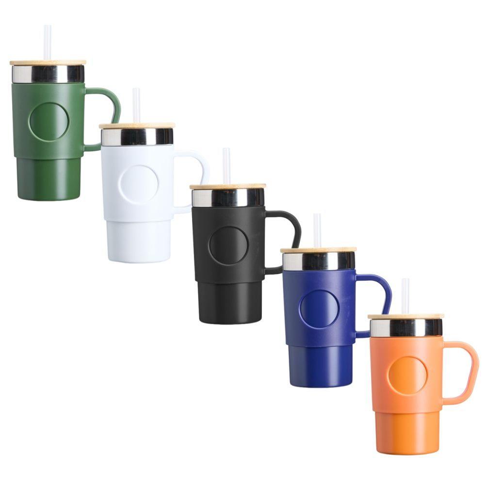 Caneca Térmica 400ml DR1808 na cor Branco, brinde personalizado Sky Brindes