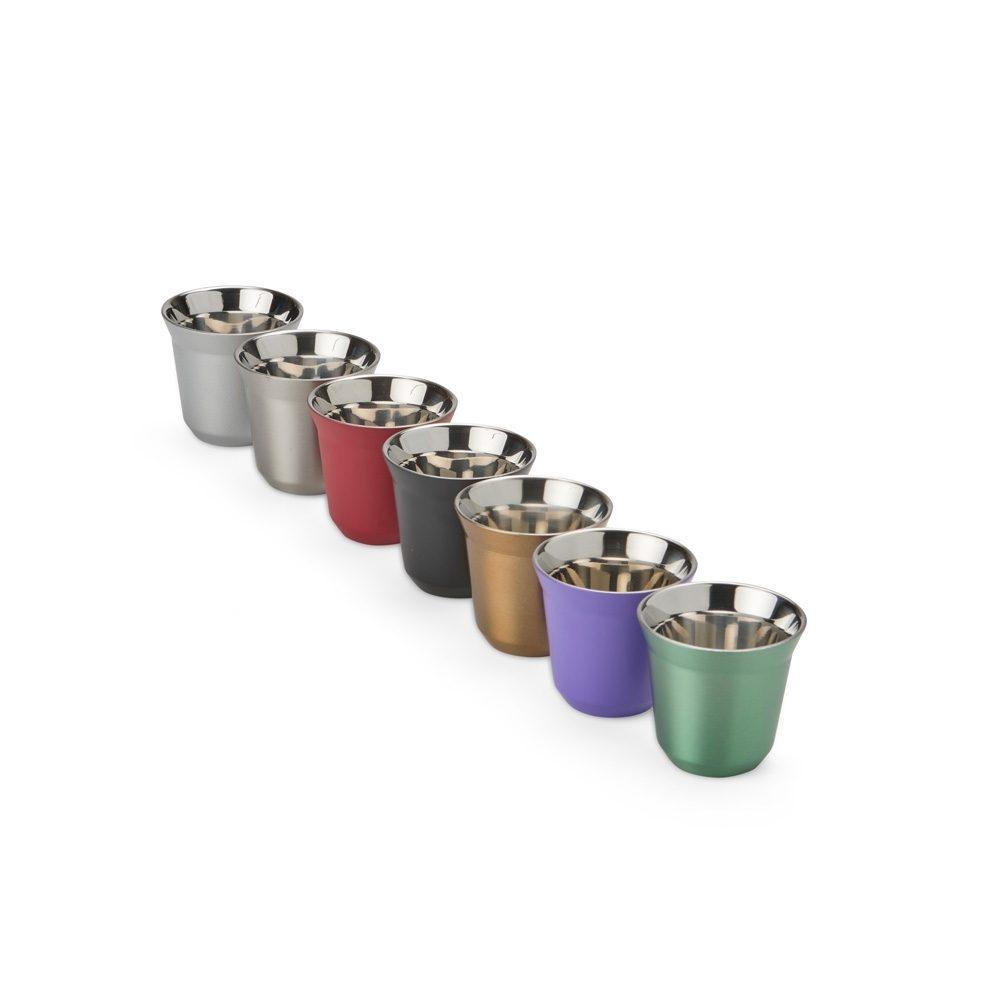 Copo Inox 80ml DR1809 na cor Prata, brinde personalizado Sky Brindes