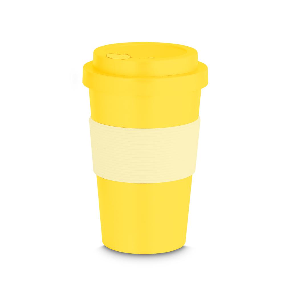 Copo Plástico 400ml DR1810 na cor Amarelo, brinde personalizado Sky Brindes