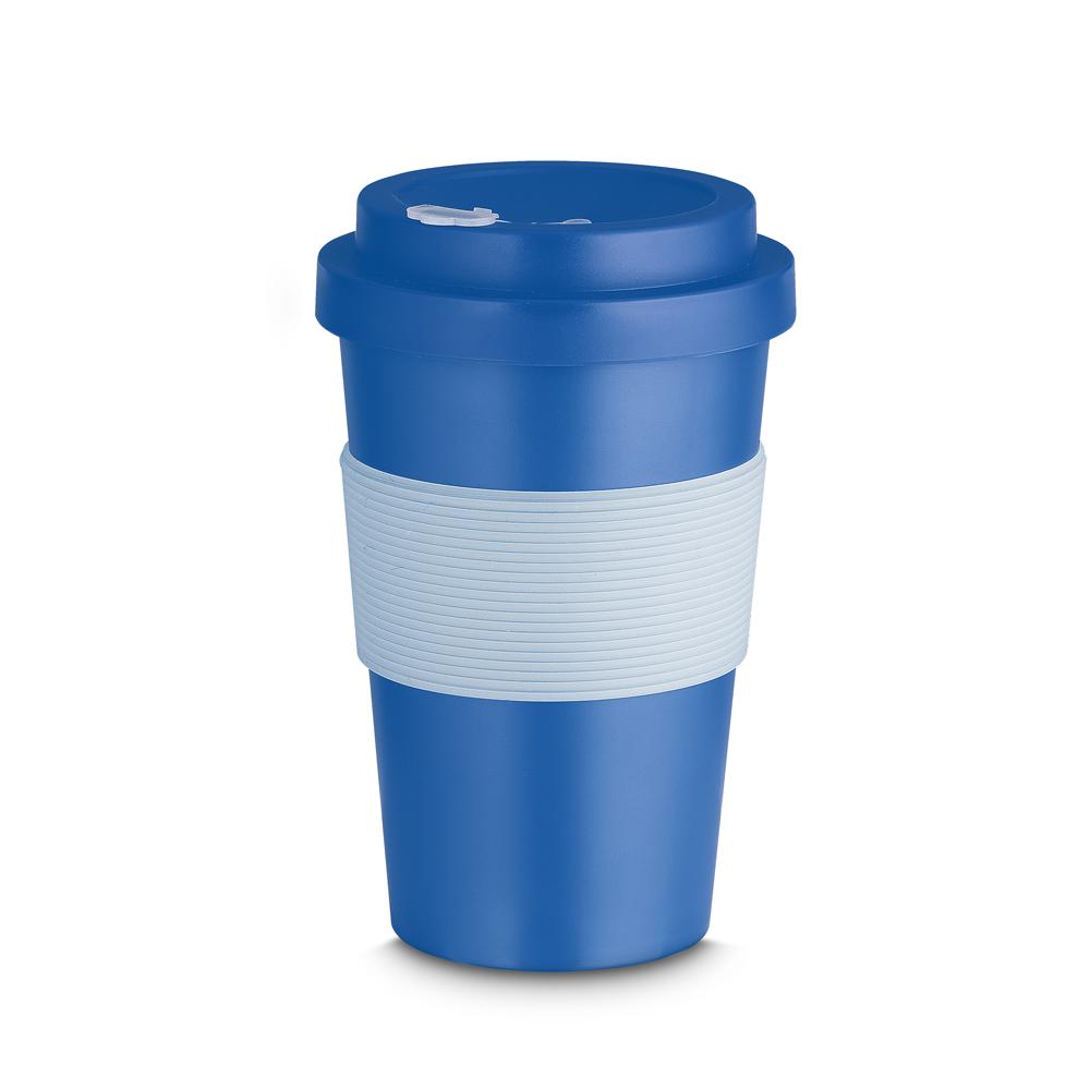 Copo Plástico 400ml DR1810 na cor Azul, brinde personalizado Sky Brindes