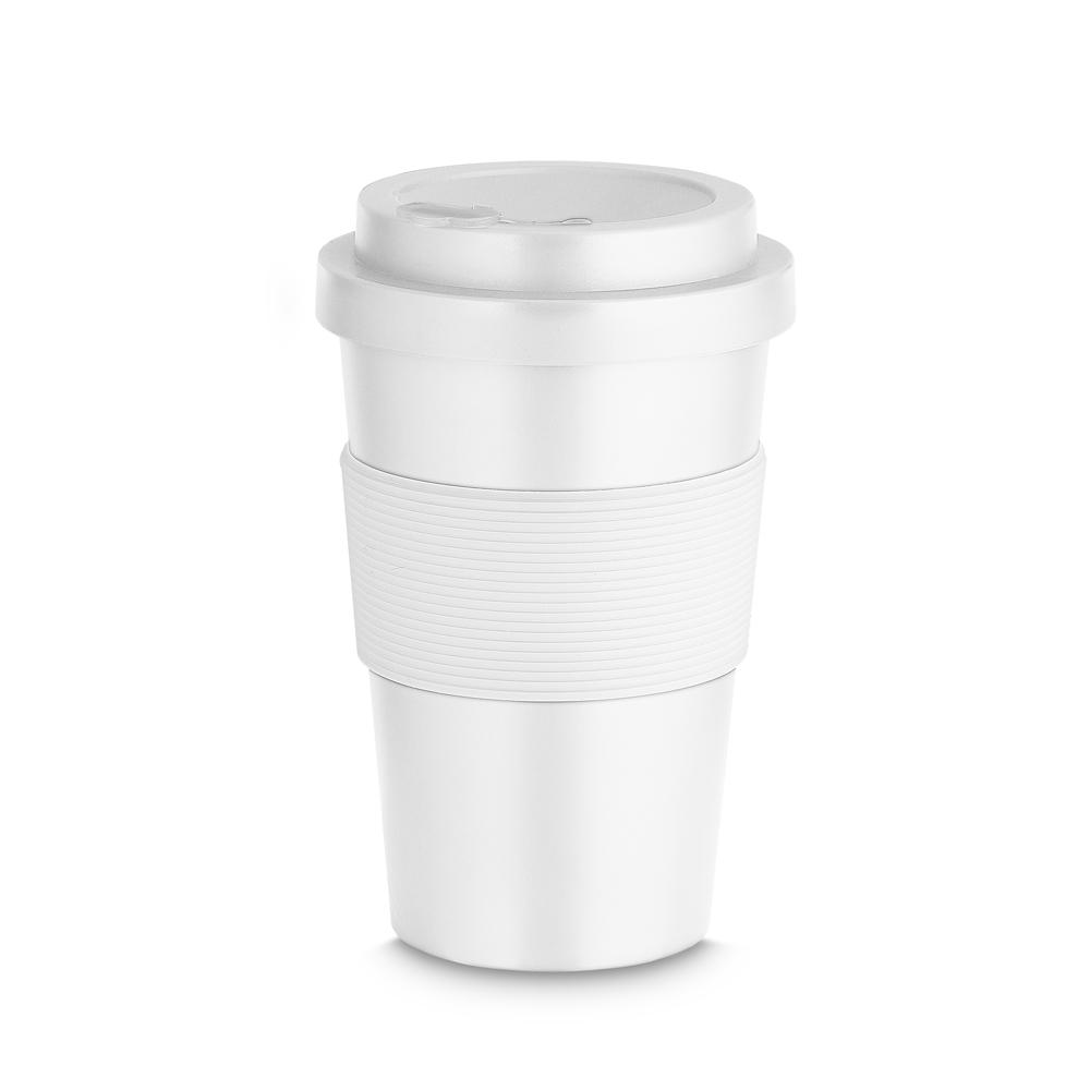 Copo Plástico 400ml DR1810 na cor Branco, brinde personalizado Sky Brindes