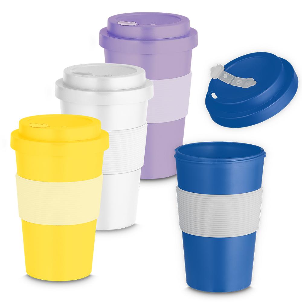 Copo Plástico 400ml DR1810 na cor Branco, brinde personalizado Sky Brindes