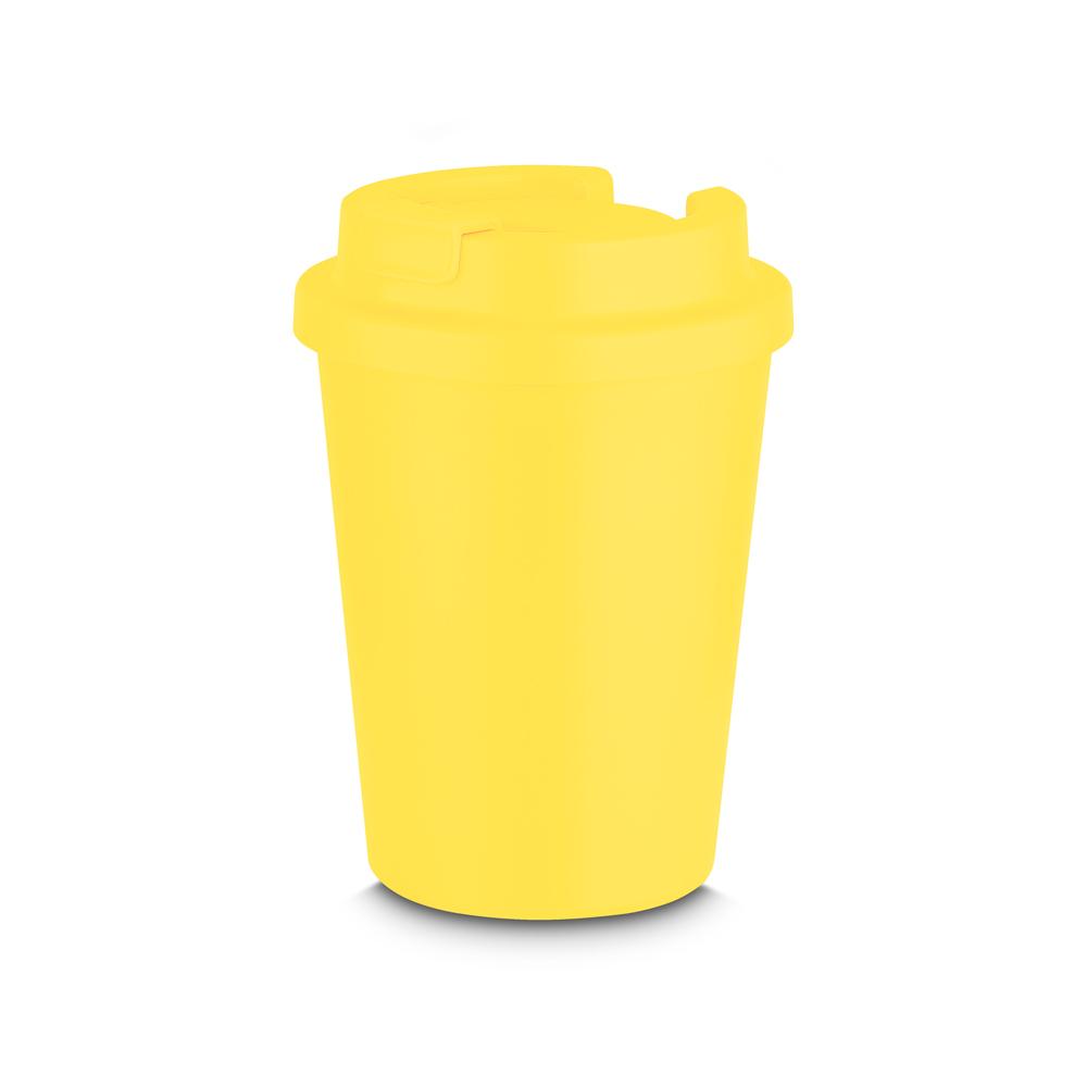 Copo Plástico 400ml DR1811 na cor Amarelo, brinde personalizado Sky Brindes