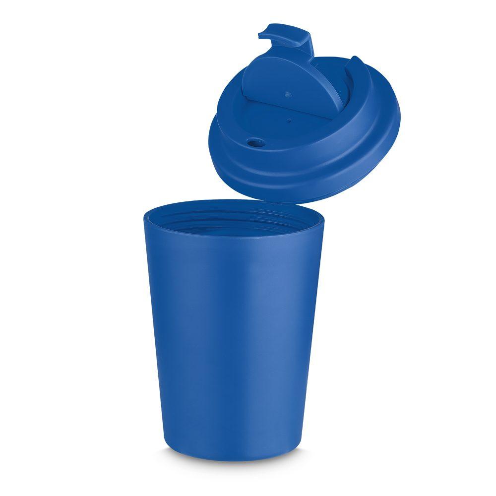 Copo Plástico 400ml DR1811 na cor Azul, brinde personalizado Sky Brindes