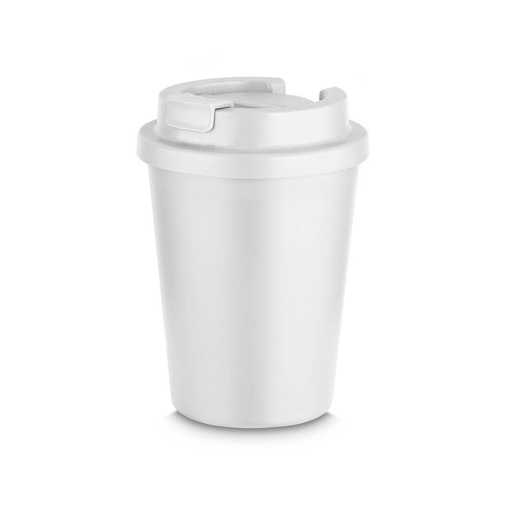 Copo Plástico 400ml DR1811 na cor Branco, brinde personalizado Sky Brindes