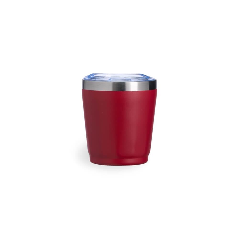 Copo Térmico 200ml DR1812 na cor Vermelho, brinde personalizado Sky Brindes