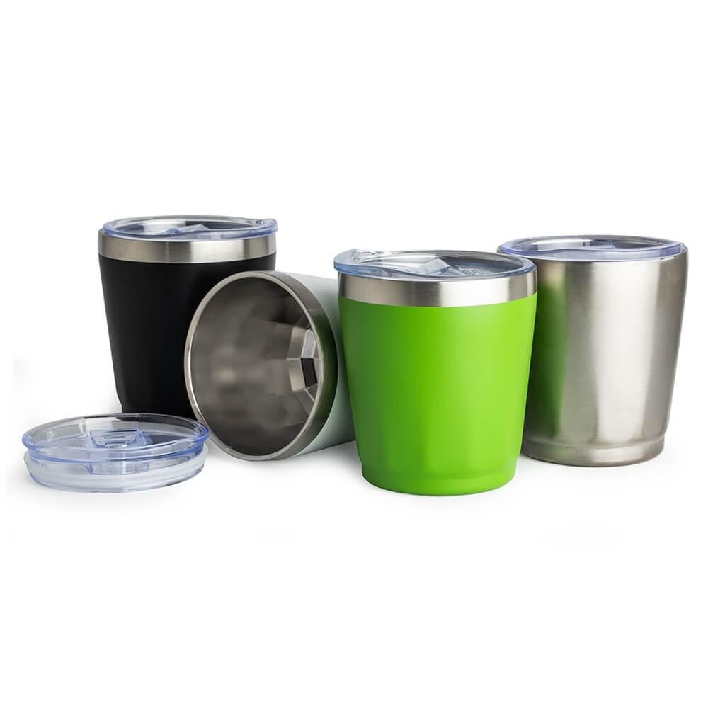 Copo Térmico 200ml DR1812 na cor Inox, brinde personalizado Sky Brindes