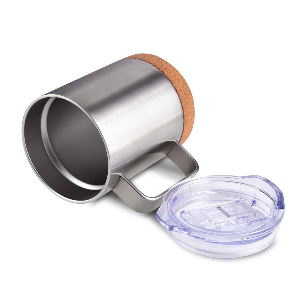 Caneca Térmica 350ml DR1813 na cor Prata, brinde personalizado Sky Brindes