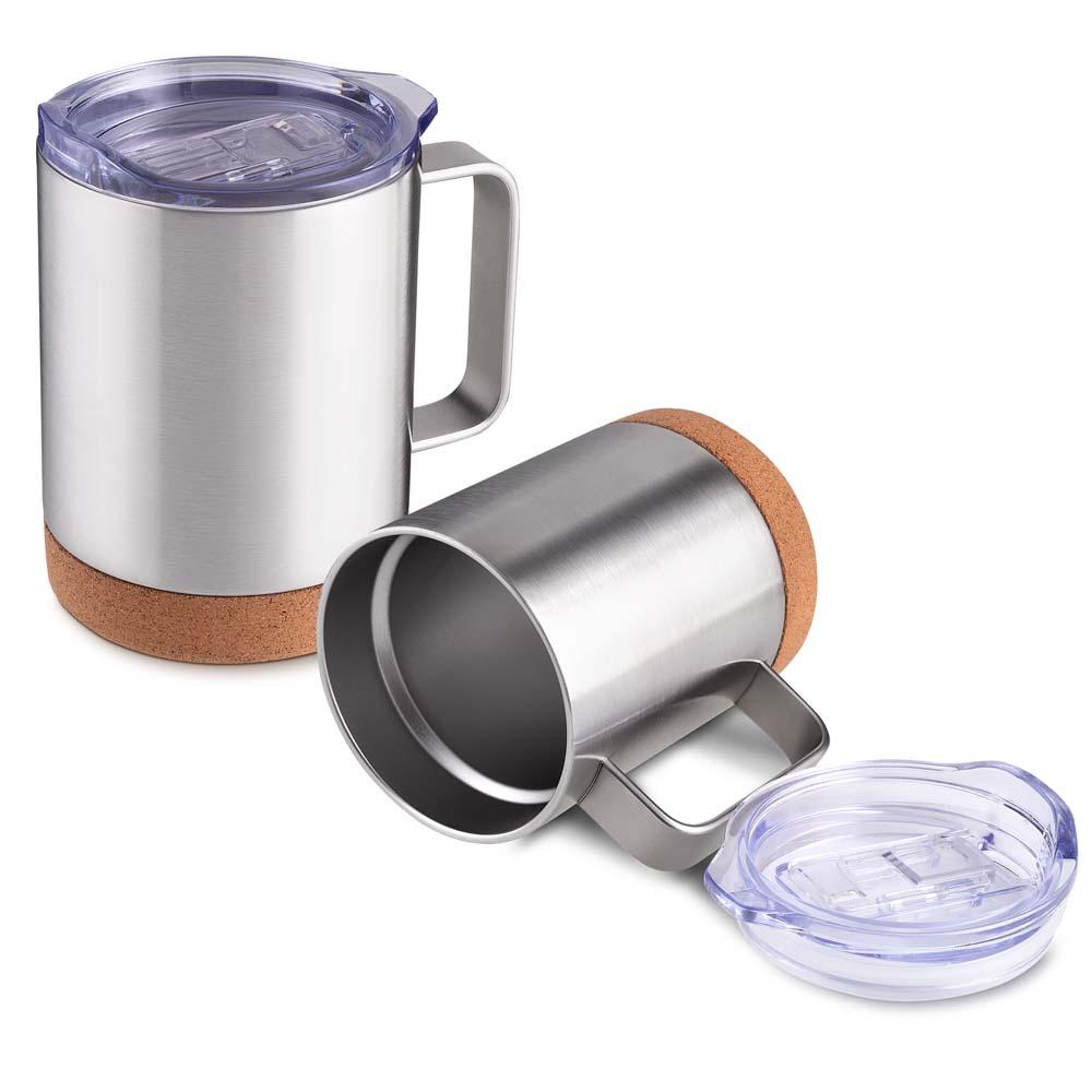 Caneca Térmica 350ml DR1813 na cor Prata, brinde personalizado Sky Brindes