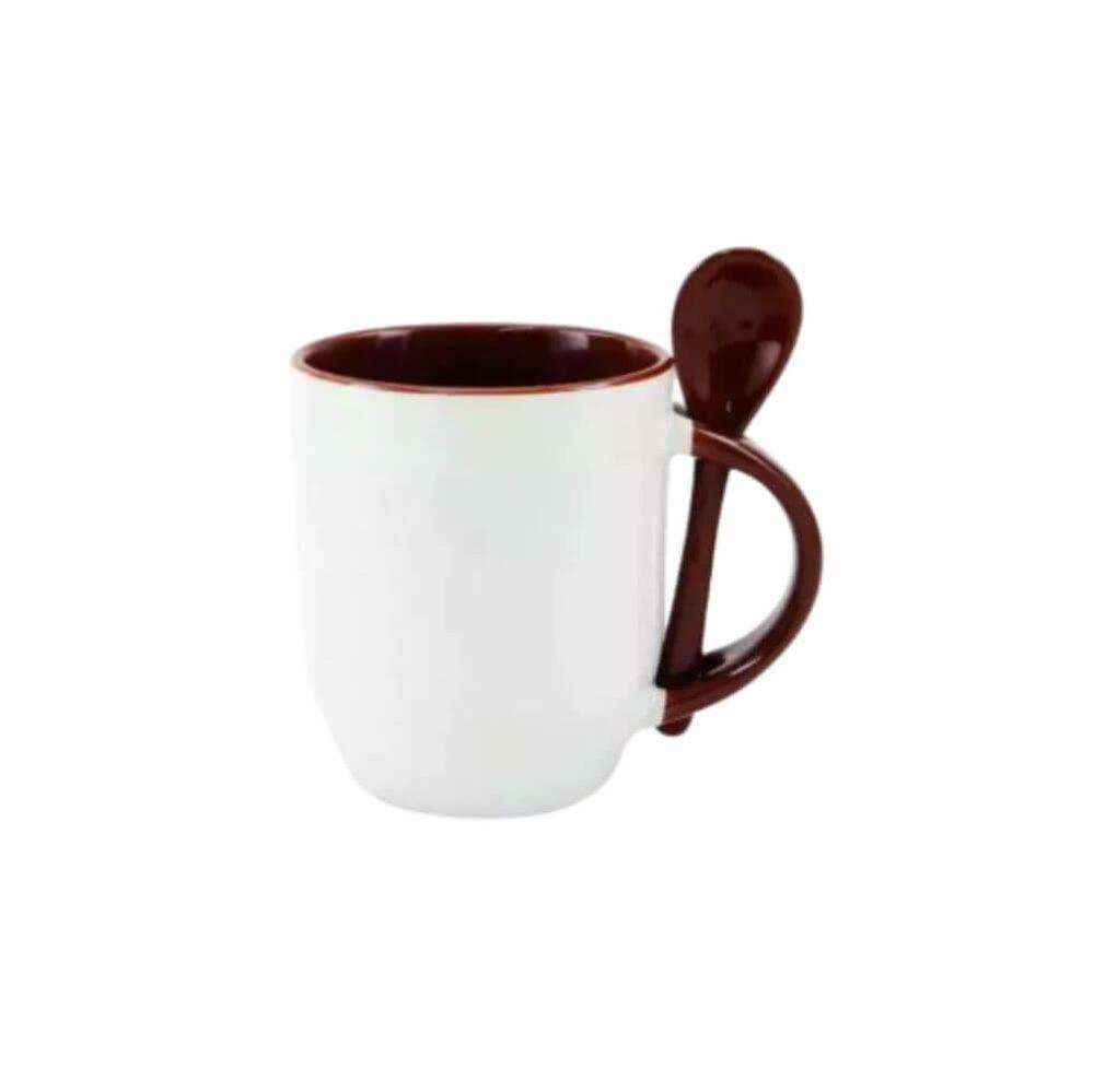 Caneca Cerâmica 325ml DR1814 na cor Marrom, brinde personalizado Sky Brindes