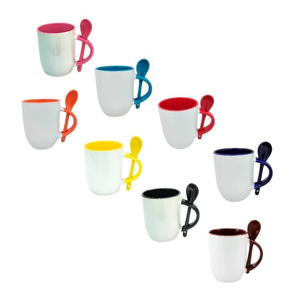 Caneca Cerâmica 325ml DR1814 na cor Laranja, brinde personalizado Sky Brindes