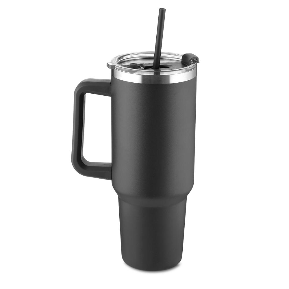 Caneca Térmica 1,3 Litros DR1816 na cor Preto, brinde personalizado Sky Brindes
