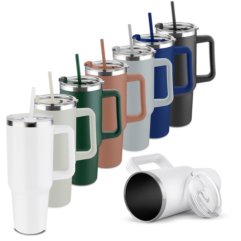 Caneca Térmica 1,3 Litros DR1816 na cor Branco, brinde personalizado Sky Brindes