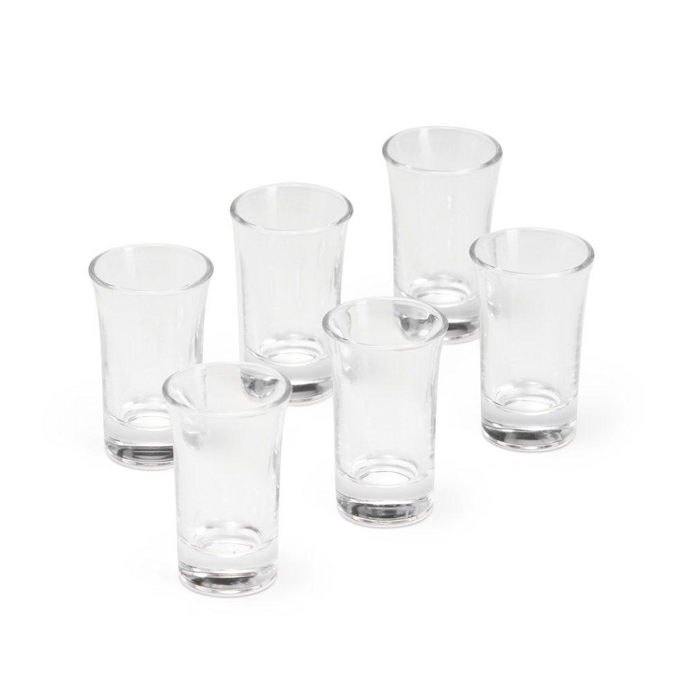 Kit Copo Vidro 50ml 6 Peças DR1819 na cor Transparente, brinde personalizado Sky Brindes