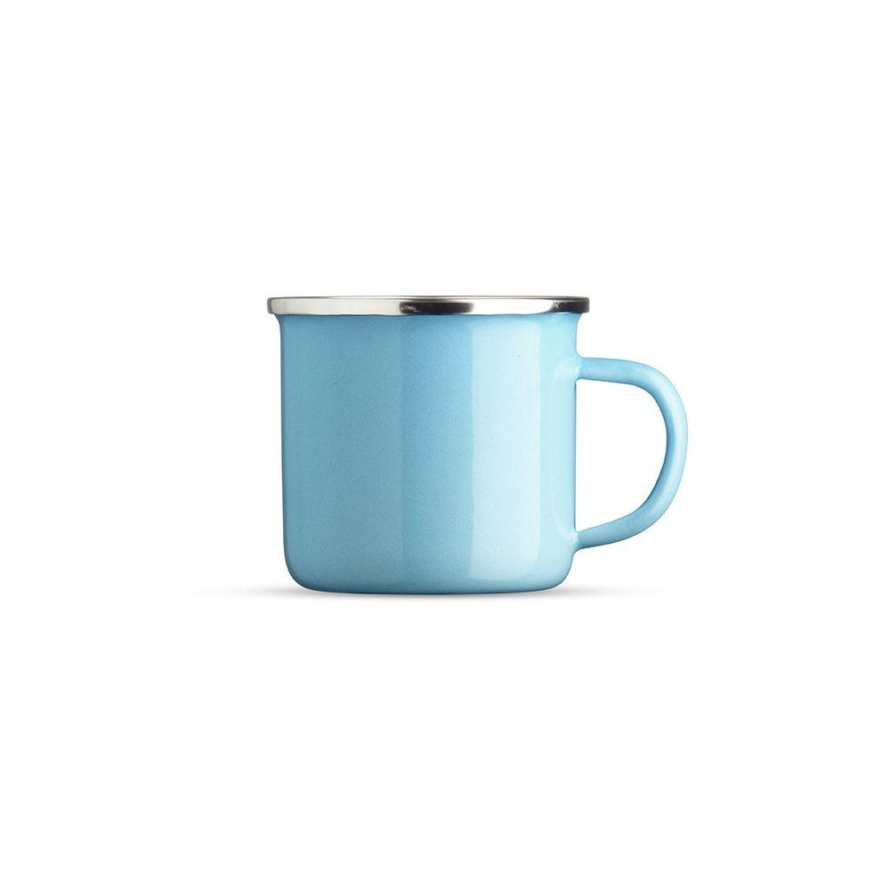 Caneca Inox 370ml DR1820 na cor Azul claro, brinde personalizado Sky Brindes