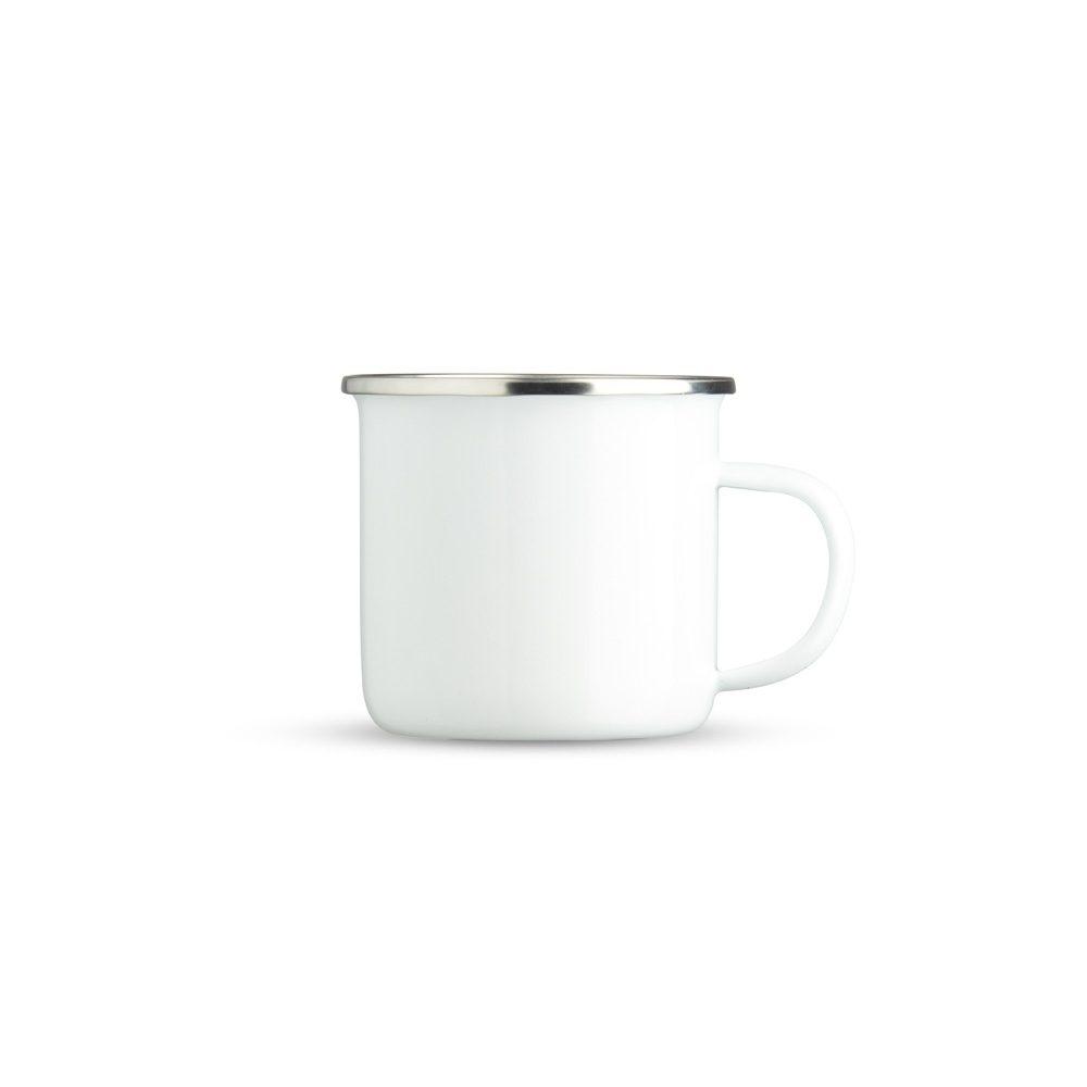 Caneca Inox 370ml DR1820 na cor Branco, brinde personalizado Sky Brindes