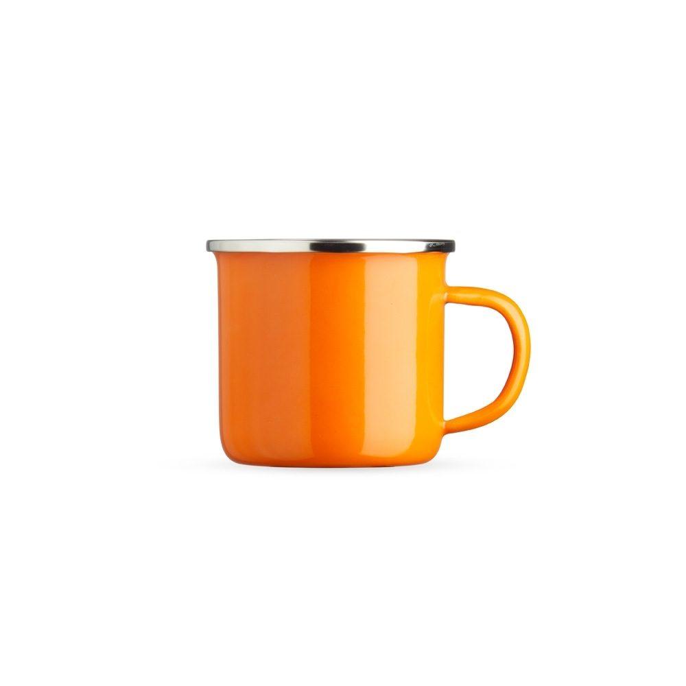 Caneca Inox 370ml DR1820 na cor Laranja, brinde personalizado Sky Brindes