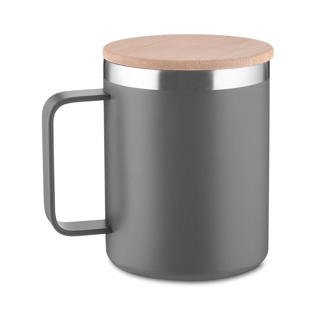 Caneca Térmica 400ml DR1826 na cor Cinza, brinde personalizado Sky Brindes