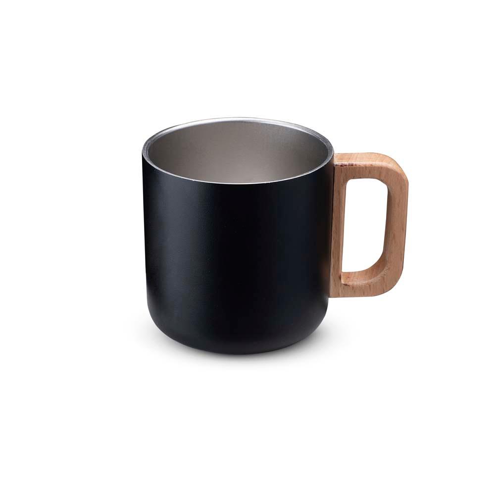 Caneca Térmica 400ml DR1827 na cor Preto, brinde personalizado Sky Brindes